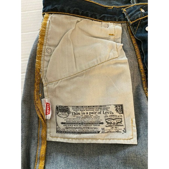 Men's 501 XX Levi Strauss Straight Leg Denim Jeans Stone Wash Size W34 - Picture 6 of 12